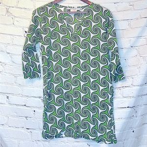 Gretchen Scott Designs Green Purple Long Sleeve Swimsuit Cover-Up Size Small